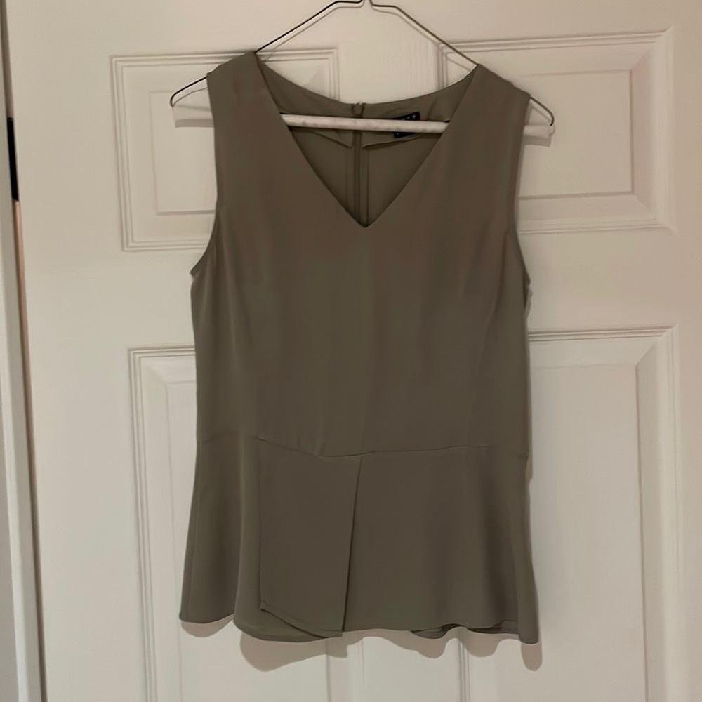 Theory Olive Sleeveless Blouse